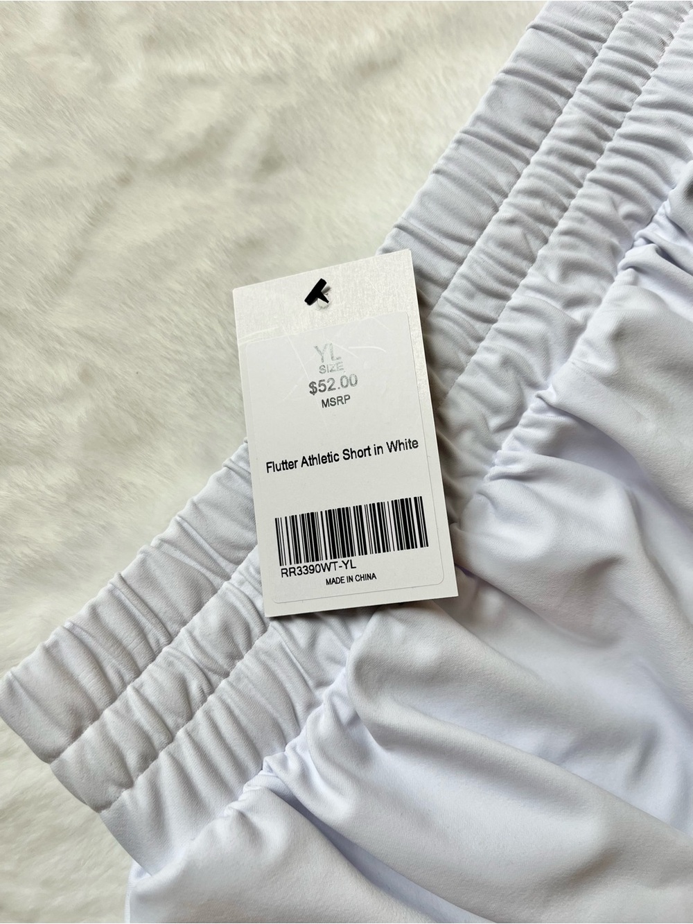 Girls' White Ruffle Skort Shorts with Elastic Waistband - Picture 2 of 2